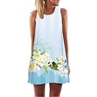 Fvjikne Summer Dress Women Casual Green Sundress Chiffon Boho Mini Beach Dress 258 XXL