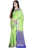 Chandrakala Women's Green Kataan Silk Blend