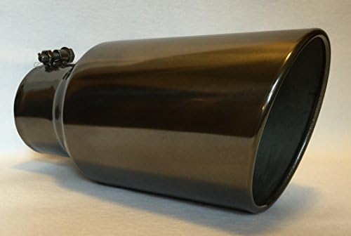 BLACK CHROME 4" X 6" X 12" ROLLED ANGLE DIESEL EXHAUST TIP