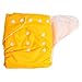Adjustable Reusable Washable One Size Baby Cloth Diaper Diapers Nappy 1 Diaper + 2 Inserts Yellow