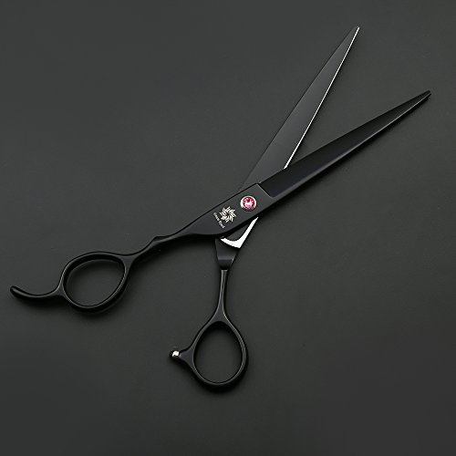 Dream Reach 7" Professional Left-Handed Japanese 440C Stainless Steel Pet Grooming Straight Shear Dog/Cat Cutting Scissor Tool with Bag for Left Hand Pet Groomer or Family DIY Use - Thumbnail 3
