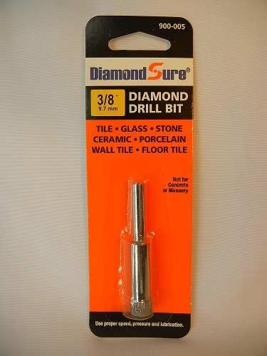 3/8" Inch 9.7 mm DiamondSure Diamond Drill Bit Hole Saw for Glass, Tile, Granite, Ceramic, Porcelain, Stone