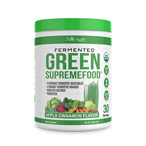 Dr.Colbert's Organic Supremefood® Twin Pack - One Fermented Green Supremefood Apple Cinnamon Flavored Veggie Blend, (30 Day Supply) + One Organic Red Supremefood® with Probiotics (30 Day Supply)