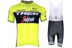 Mulfysports Men's Cycling Jersey Set,Professional Series Bicycle Team Short Sleeve with 4D Padded Bib Shorts