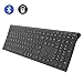 Multi-Device Wireless Bluetooth Keyboard, Jelly Comb Full Size Ultra Slim Rechargeable Wireless Bluetooth Keyboard Compatible for iPad, iPad Pro, iPhone, Android Tablets, Windows, iOS, Mac OS (Black)