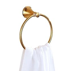 See Sumin Home 32502 Contemporary Wall Mounted Bathroom Towel Ring, Gold Details