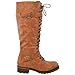 Womens Knee High Boots Lace Up Combat Buckle Straps Low Heels Shoes GY-WB-466