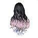 YOPO 28″ Wavy Multi-Color Lolita Wig with Bangs Long Anime Harajuku Wig Full Cosplay Party Hair Wigs for Women with Free Wig Cap & Bobby Pins (Multi-color with side bangs)thumb 2