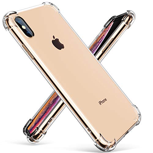 GVIEWIN Crystal Clear iPhone Xs Max Case, Soft TPU Cover with Shock Absorption Bumper Corners and Transparent Back Slim & Protective Cases for iPhone Xs Max 6.5"(Clear)