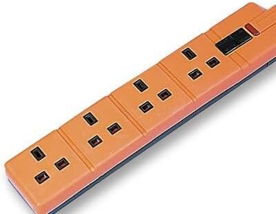 Permaplug4 Gang Heavy Duty Rubber Trailing Socket, Orange