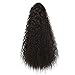 CINHOO Heat Resistant Synthetic Kinky Straight Ponytail Long Afro Kinky Curly Hair Bun Extension With Two Plastic Combs Hairpiece (2#)