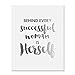 Behind Every Successful Woman Is Herself Silver Foil Print Small Poster Boss Lady Chic Girly Office Silver Decor Wall Art 5 inches x 7 inches B33