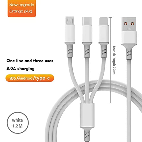 Multiple Charger Cable, 2Pack 4FT Multi Charging Cable Rapid Cord USB Charging Cable 3 in 1 Multi Phone Charger Cord with Type C/Micro/Lightning USB Connectors for Cell Phones and More