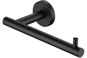 JQK Black Toilet Paper Holder, 5 Inch 304 Stainless Steel Tissue Paper Dispenser, Matte Black Wall Mount, TPH100-PB