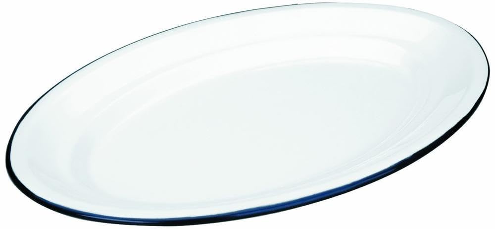 Ibili 903940 - Bandeja ovalada de Acero esmaltado vitrificado Blanca 40x27 cm — image 1