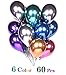 GEESEN Metallic Balloons Party Decoration,12inch 60 Pcs Latex Metallic Balloons Birthday Balloons Helium Shiny Balloons Party Decoration Compatible Wedding Birthday Baby Shower Christmas Party