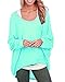 Yidarton Womens Summer Casual Shirts Oversized Baggy Off-Shoulder Long Sleeve Tops Green Large
