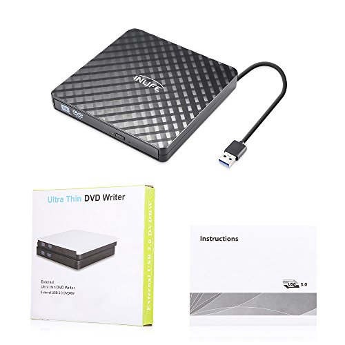 External CD Drive, InLife USB 3.0 Portable DVD Drive,+/-RW Drives/Writer/Rewriter/Burner High Speed Data Transfer for Mac OSX Laptops Desktops Notebooks Windows7/8/10 - Thumbnail 7