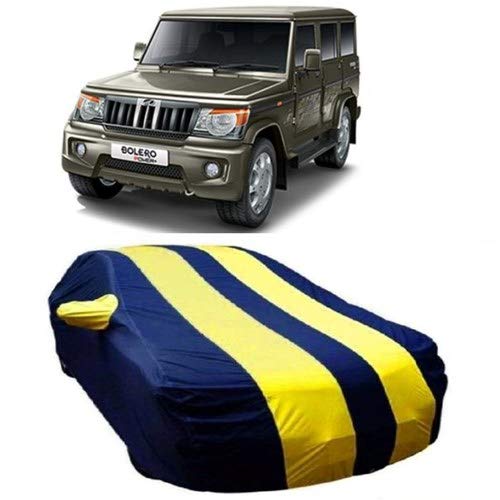 Peony Car Body Cover For Mahindra Bolero Mirror Pocket Fabric