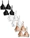 Barely There Women's Invisible Look Underwire Bra, Soft Taupe/White/Black, 38C (Pack of 6)