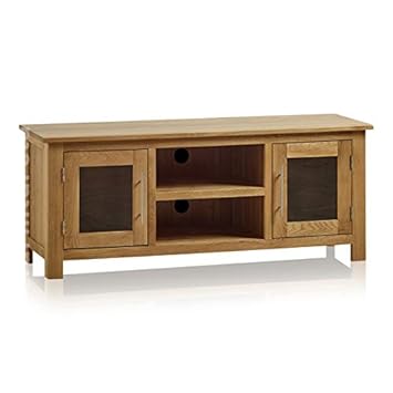 Rivermead Natural Solid Oak Large Tv Cabinet Amazon Co Uk