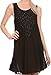 Sakkas 16609 - Alechia Mid Length Tank Top Sleeveless Embroidered Caftan Dress / Cover Up - Black - OS