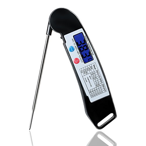 Instant Read Thermometer Super Fast Digital Electronic Food Thermometer Cooking Thermometer Barbecue Meat Thermometer with Collapsible Internal Probe for Grill Cooking Meat Kitchen Candy