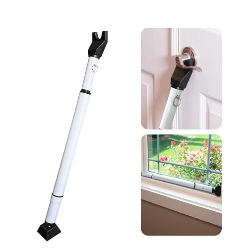 Dual Security Bar, 1-Set Adjustable-Length Portable Strong Door Bar for Hinged…