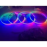 Sando Tech Dream Chasing Color Flow IP68 Waterproof Double Row 300Leds Brightest Strobe Led Wheel Ring Lights Rim Lights Car Tire Lights Blue-Tooth APP Control Multi-Colors - 4 Lights