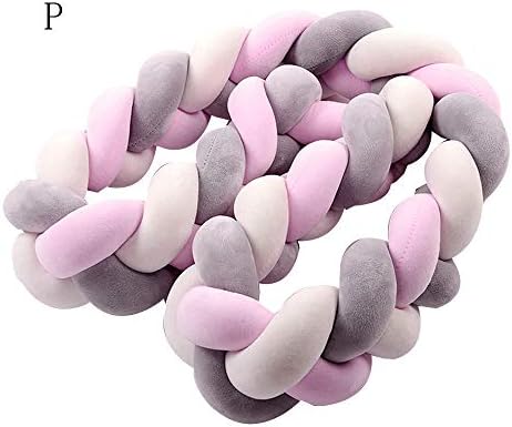 Nursery Bedding Braid Pillow Cushion, Baby Crib Bumper Cushion Plush Knot Pillow Baby's Room Decoration 100CM/ 150C M/ 200CM/ 300CM (200CM, P)