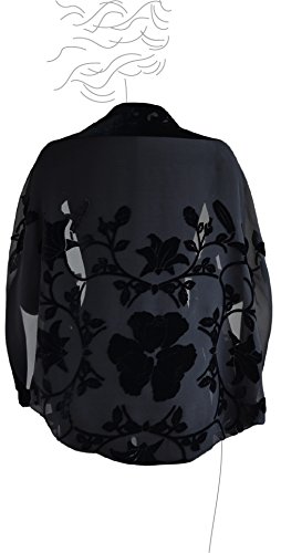 Silk Base Velvet Square Shawl 42