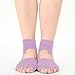 Devlin 5 Pairs Toe Yoga Pilates Socks Barre Sock Non Slip Skid with Grip for Women Men