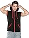 Coofandy Mens Casual Sleeveless Hoodie Zip Up Vest with Pockets, Black, XX-Large