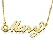 LONAGO Personalized Name Necklace 18K Gold Plated 925 Sterling Silver Custom Made Any Nameplate Pendant Jewelry for Women Mom (18K Gold Plated Copper, 16.00)