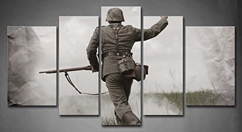5 Panel Wall Art Black And White German Soldier In World War Ii Painting Pictures Print On Canvas People Piece Stretched Rea Buy Online At Best Price In Uae Amazon Ae