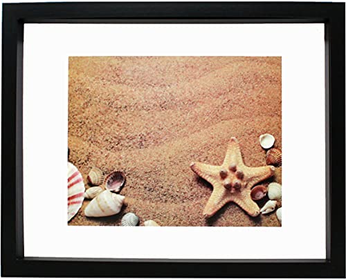 11X14 BLACK SHADOW BOX PICTURE FRAME WITH 8X10...