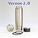 VERSION 2.0: 21oz Vacuum Insulated Stainless Steel Water Bottle -NO PLASTIC- Includes Flip Lid & Lug Handle (fits Hydro Flask) EKOTOLOGY Kilimanjaro 21 oz/0.62 liter