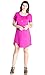 JollieLovin Women's Tunic Top Casual Short Sleeve Swing Loose T-Shirt Dress (Fushia, 1X)