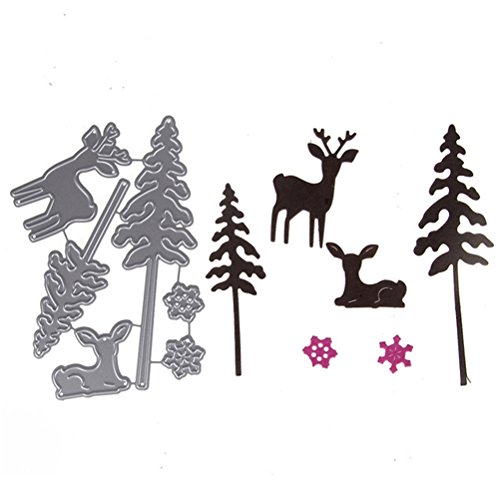 6 Sets Merry Christmas Tree Gift Box Elk Cutting Nesting Dies Stencils Frame Die Cuts Metal Template Mould DIY Scrapbook Card Making Tool Photo Album Embossing Scrapbooking Paper Card Decor Craft