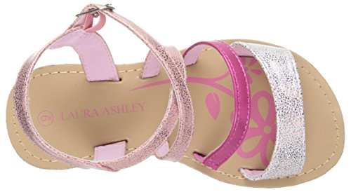 Laura Ashley Shinny Criss Cross Strap Sandal (Toddler),Pink,5 M US Toddler