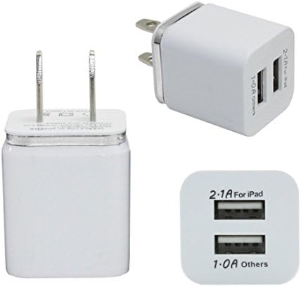 USB Wall Charger，FUA® Home Travel Dual Port AC USB Wall Charger for iPhone for Samsung Galaxy (Sliver )
