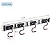 Cavoli Mop Broom Holder Wall Mounted S Type,Garage Storage Holds Up to 7 Tools and Over 50 pounds 17.5 Inches,Base Made by Aluminum Metal (4 Positions and 3 Hooks)