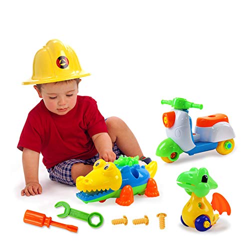 XuBa Children Hands-on Assembling Nut Tool Combination Detachable Puzzle Dis-Assembly Education Toy for Kids Disassembly Toys [Lobster + Turtle + Crocodile - PVC Bag] - Thumbnail 6