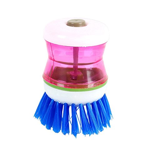 Ankola Sponge Brush,1 PCS Easy Use Palm Scrubber Wash Clean Tool Holder Soap Dispenser Brush Dish Washer (2.82.80.2'', Random) - Thumbnail 5