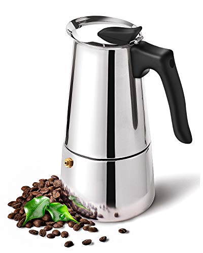 DclobDop Stovetop Espresso Maker with Classic and Rich Brews Moka Pot 9 Cup,15.2 oz,Cuban Coffee Maker Stove top Espresso Shot Maker for Espresso italian coffee maker