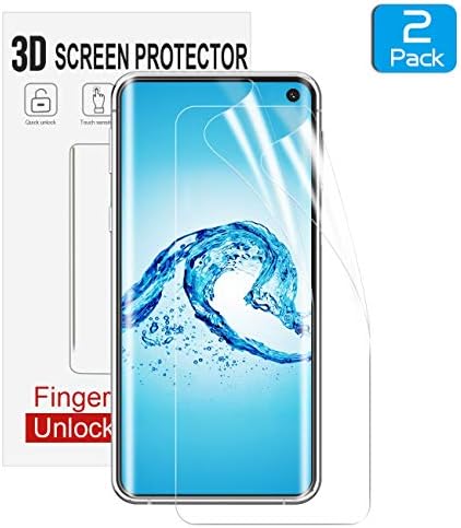 Kolpop Samsung Galaxy S10 Screen Protector, Liquid-Skin [in-Display Fingerprint Support] Full Coverage Screen Protector for Samsung Galaxy S10 (2019) HD Clear Case-Friendly Film [2 Pack]