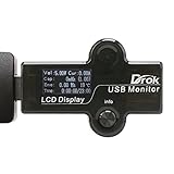 DROK LCD Pocket Digital Multimeter USB, DC 4-25V Voltmeter Ammeter Thermometer Capacity Electricity Time Watt Meter, Volt Amp Electrical Tester