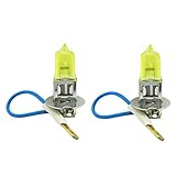 WerFamily H3 High Performance Golden Yellow Halogen Xenon Fog Light Bulb 55W 3000K (Pack of 2)