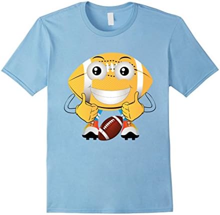 Mens Football Emoji Superstar Player, Tshirt For Boys and Girls 2XL Baby Blue