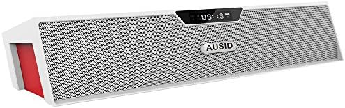 Ausid Bluetooth Speaker Outdoor Sports Sound Bar Portable Wireless Speakers Subwoofer Sound Box with Clock FM Radio TF, Support MP3, WMA, WAV for Smartphone iPad Laptop